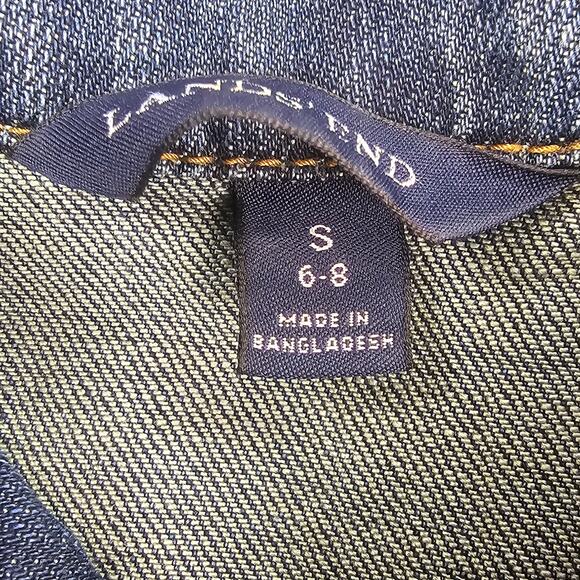 Lands End Jean Jacket Womens Small Denim Trucker Casual Classic Preppy - Picture 9 of 13